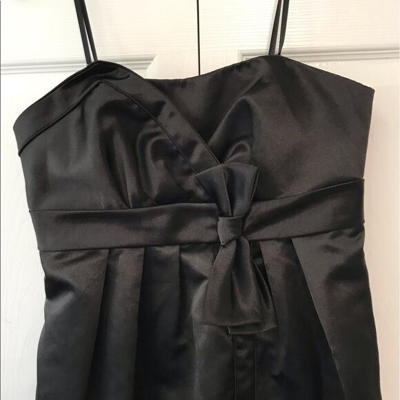 BCBG Paris black satin cocktail dress - Picture 4 of 9